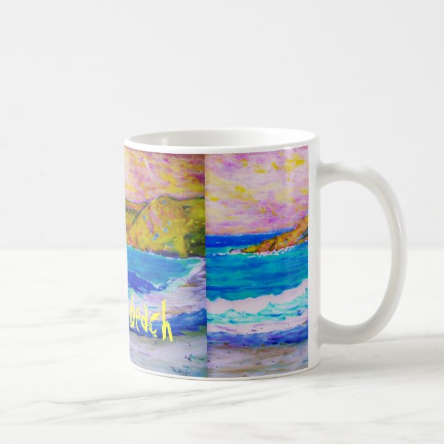 Caneca De Café passear pela arte da praia (Direita)