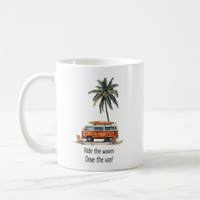 Caneca De Café Passear pelas ondas VW Campervan Mug (Esquerda)