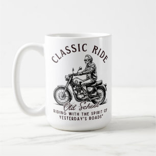 Caneca De Café Passeio Clássico Motociclista Vintage Antigo