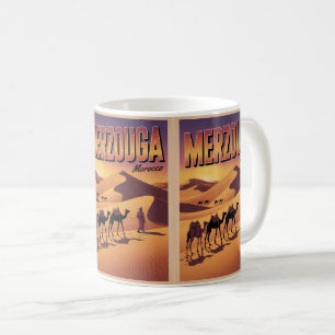 Caneca De Café Passeio de camelo no saara Merzouga retro Marrocos