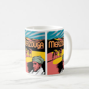 Caneca De Café Passeio de camelo no saara Merzouga retro marrocos
