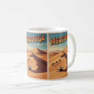 Caneca De Café Passeio de camelo no saara Retro Merzouga Marrocos