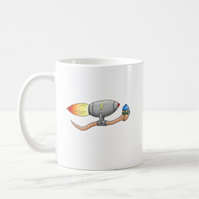 Caneca De Café Passeio de Foguete do Minhoca (Esquerda)
