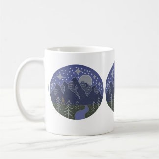 Caneca De Café Passeio Estrelado de Bigfoot | Arte Folclórica de
