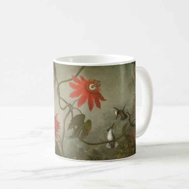 Caneca De Café Passion Flowers e Hummingbird por Martin J Heade (Frente Esquerda)