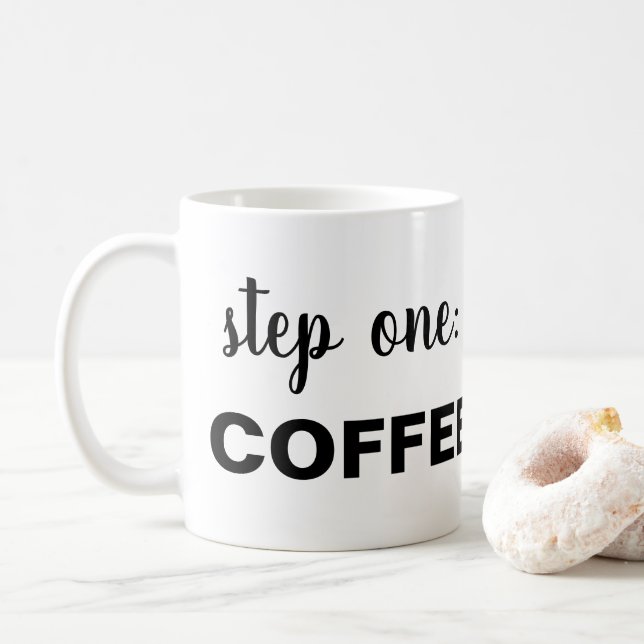 Caneca De Café Passo 1 CAFÉ (Com Donut)