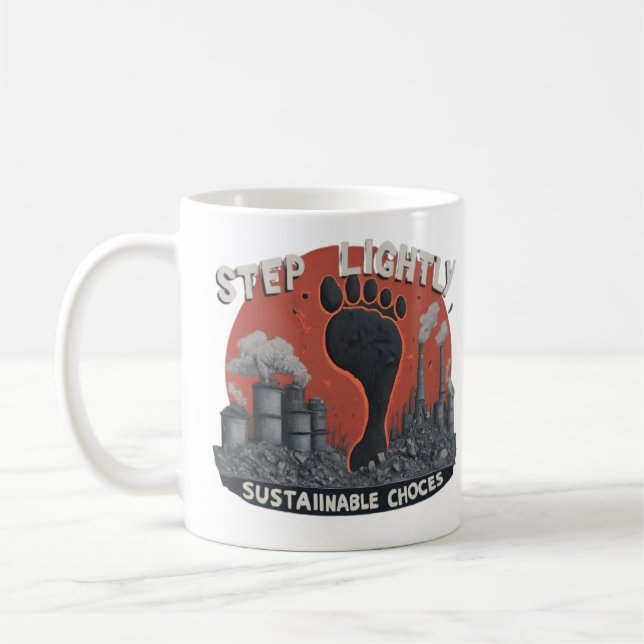 Caneca De Café Passo leve: escolha soluções sustentáveis (Esquerda)