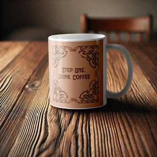 Caneca De Café Passo Um Beber Café Castanho Tribal Knot Celular