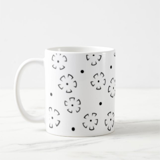 Caneca De Café Pasta de Aniversário com Flores Personalizada (Esquerda)
