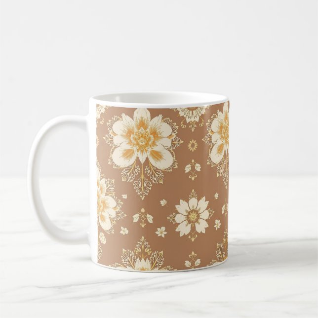 Caneca De Café Pasta de design com padrão de flores (Esquerda)