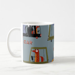 Caneca De Café Pasta de lápis digital desenhada à mão, sem costur
