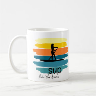 Caneca De Café Pasta Paddleboard Retro SUP Personalizado