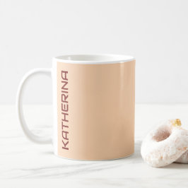 Caneca De Café Pastel Apricot Solid Color Personalizado
