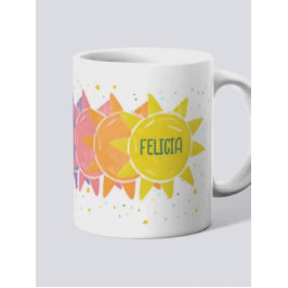 Caneca De Café Pastel Boho Rainbow Sunshine Doze Nome Personaliza