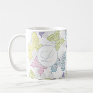 Caneca De Café Pastel Butterflies Pattern 11 oz Classic Mug