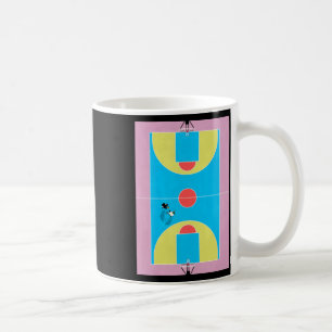 Caneca De Café Pastel Colors do Tribunal de Basquete