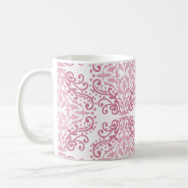 Caneca De Café Pastel - Damask Coffee Mug Rosa