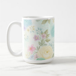 Caneca De Café Pastel Floral Design Mug