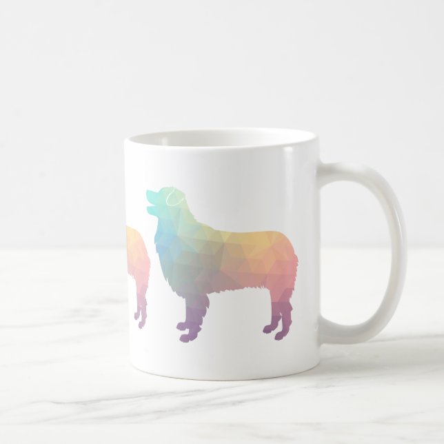 Caneca De Café Pastel geométrico de Shepherd australiano (Direita)