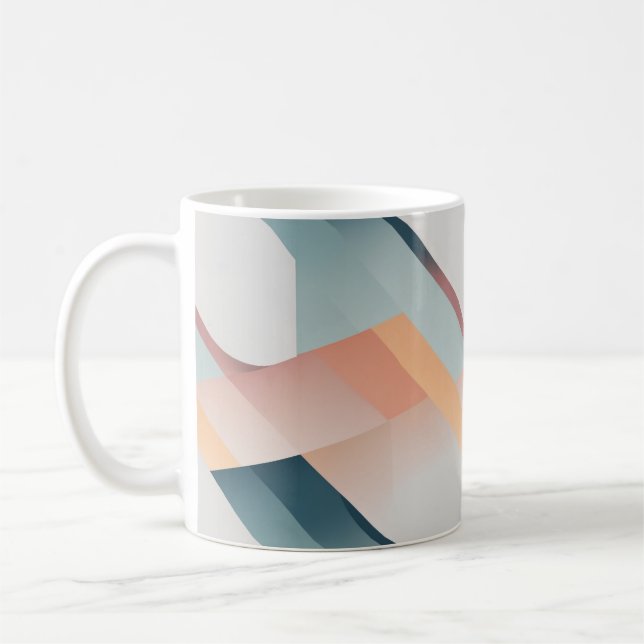 Caneca De Café Pastel Geométrico Pattern Mug Minimalista (Esquerda)