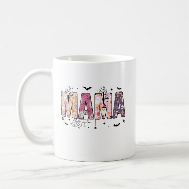 Caneca De Café Pastel Ghost and Pumpkin Mama Coffee Cup (Esquerda)