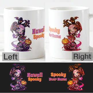 Caneca De Café Pastel Goth Kawaii Spooky Anime Girl Halloween