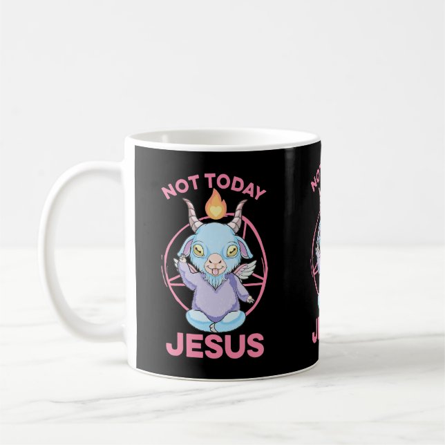 Caneca De Café Pastel Gótico Baby Baphomet Não Hoje Jesus Anime N (Esquerda)
