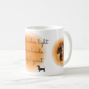 Caneca De Café Pastel Laranja Aquarela Dachshund Foto Personaliza
