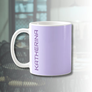 Caneca De Café Pastel Lilac Solid Color Classical Personalizado