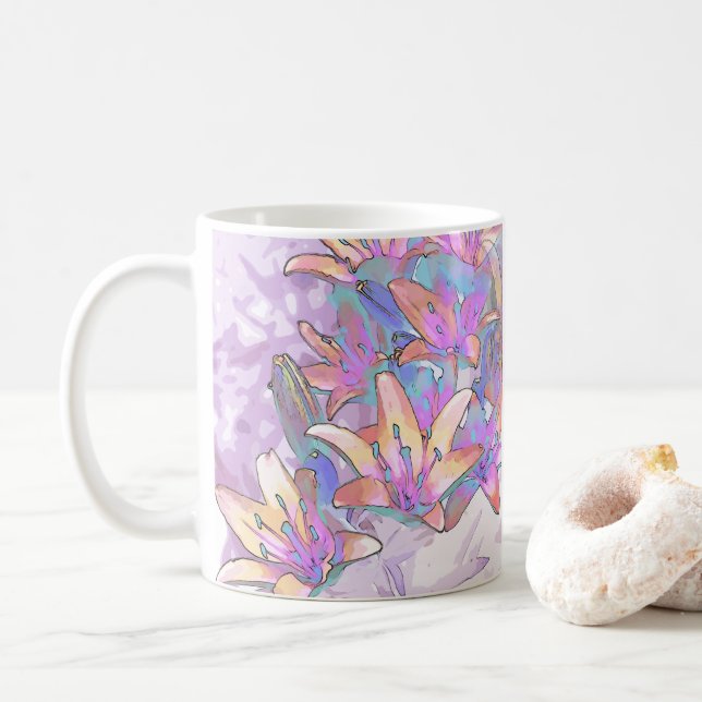 Caneca De Café Pastel Lily Love (Com Donut)