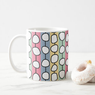 Caneca De Café Pastel MCM Colorida Linhas