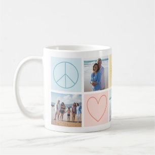 Caneca De Café Pastel Peace Love and Sunshine Coffee Mug