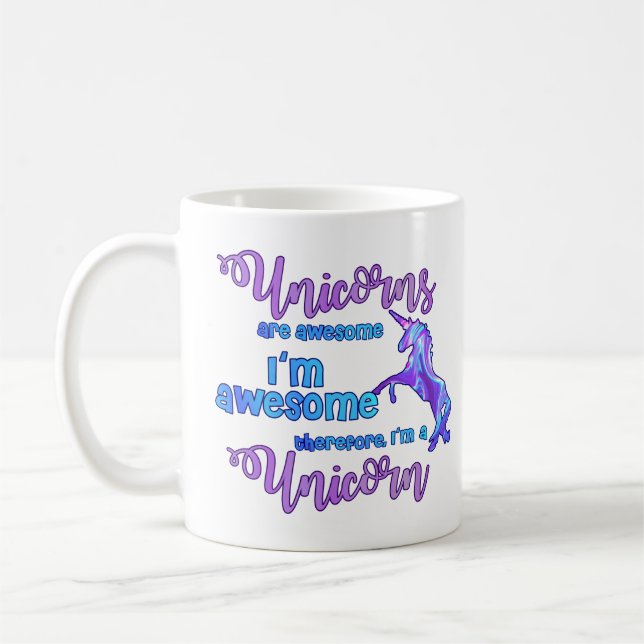 Caneca De Café Pastel Rainbow Sou um Unicórnio (Esquerda)