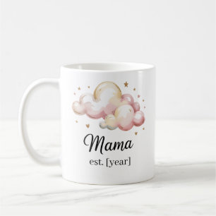 Caneca De Café Pastel Rosa "Mamãe Est". Mug - Presente de Chá de 