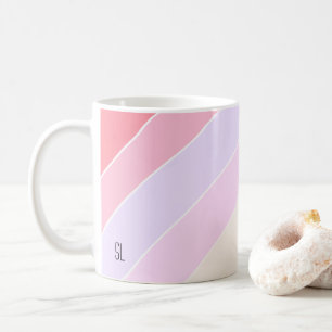 Caneca De Café Pastel Stripes Personalizadas