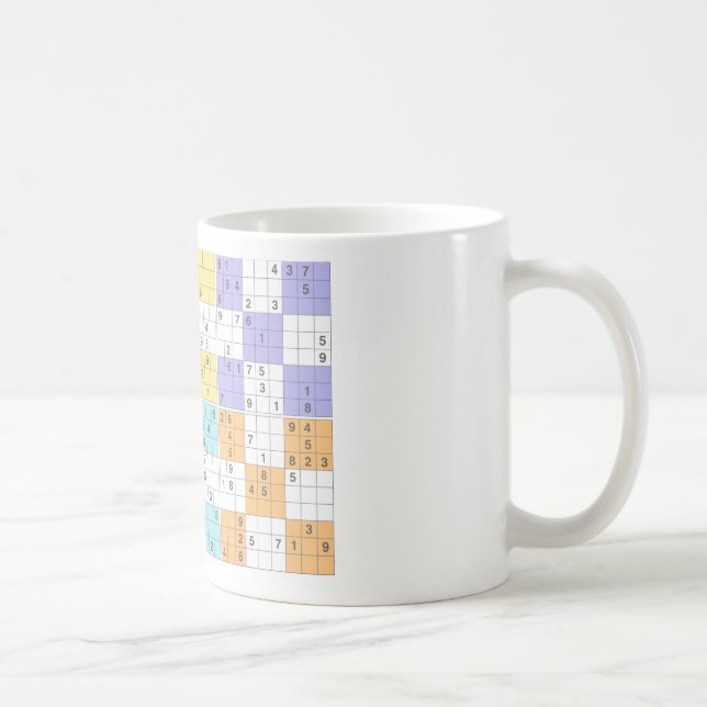 Caneca De Café pastel sudoku (Direita)