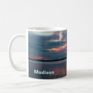 Caneca De Café Pastel Sunset com nomes personalizados