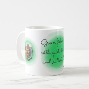 Caneca De Café Pastel Verde Aquarela Golden Retriever Personaliza