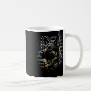 Caneca De Café Pastor Alemão Bandeira EUA Patriota Pastor Alemão