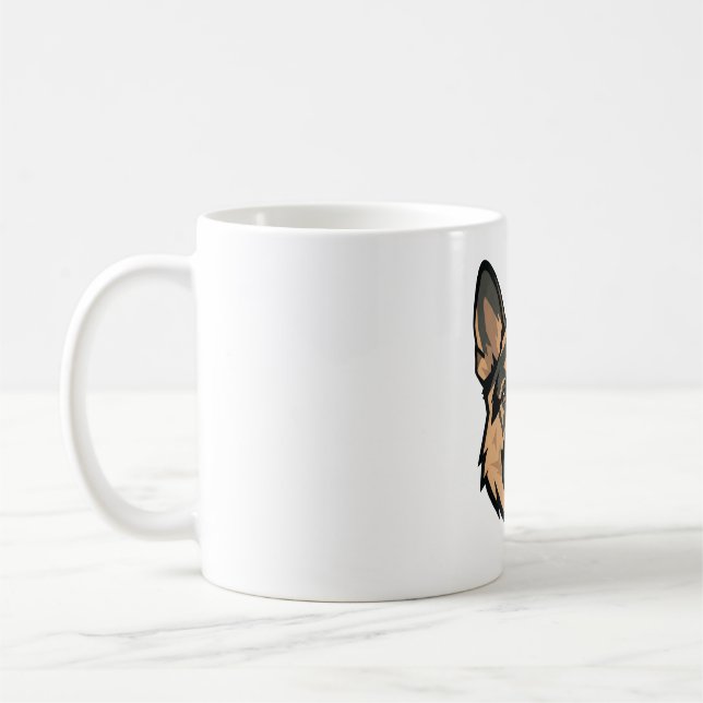 Caneca De Café Pastor Alemão Geométrico Arte Moderna (Esquerda)