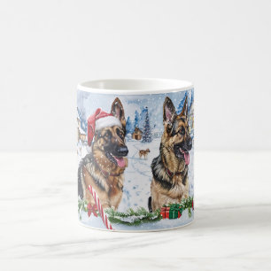 Caneca De Café Pastor Alemão Natal
