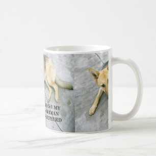 Caneca De Café pastor-alemão-preto e creme amor w foto
