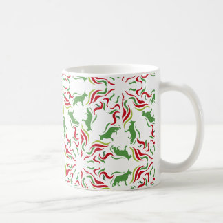 Caneca De Café Pastor Alemão vermelho verde