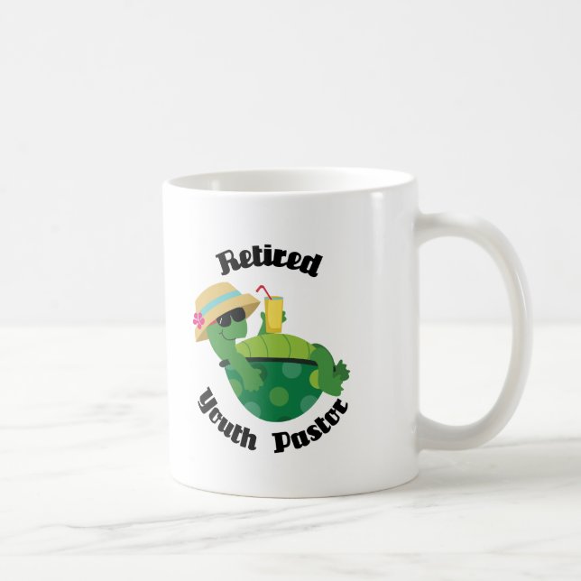 Caneca De Café Pastor aposentado da juventude (tartaruga) (Direita)