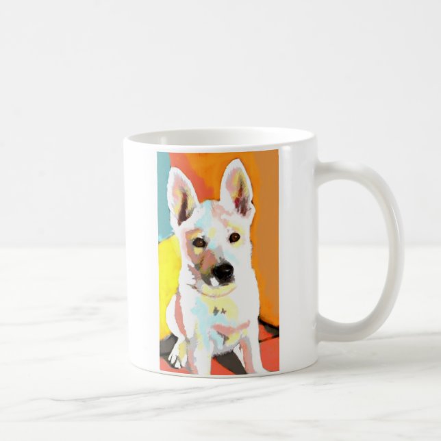 Caneca De Café Pastor branco Puppy Mug (Direita)