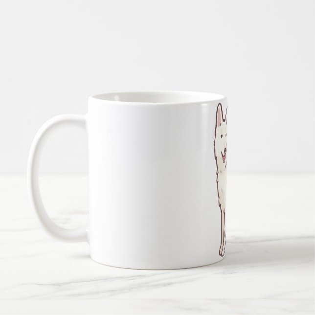Caneca De Café Pastor branco suíço sentado (Esquerda)