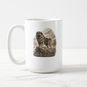 Caneca De Café Pastor Caucasiano A Parede Entre o Perigo e o Lar