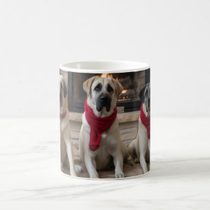 Caneca De Café Pastor da Anatólia junto à Lareira Natal