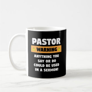 Caneca De Café Pastor Engraçado Advertindo Presente De Sermão Par