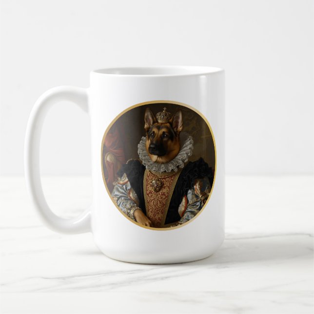 Caneca De Café Pastora Alemã Rainha Renascentista (Esquerda)